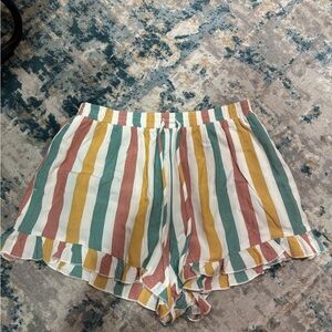 American Eagle Outfitters High Waist Pink and Yellow Shorts